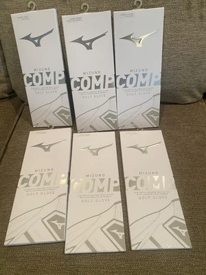 6 guantes de golf Mizuno COMP grandes cadetes para hombre diestros BLANCO/NEGRO $50 Foto 1 de 3