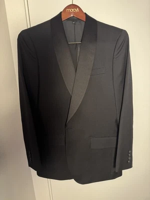 Chaqueta de Esmoquin Hombre J Crew Ludlow Cuello Chal Negro en Lana Italiana 40R 34x28 Foto 1 de 4