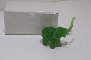 Jade Glass Elephant Figurine - Picture 1 of 6