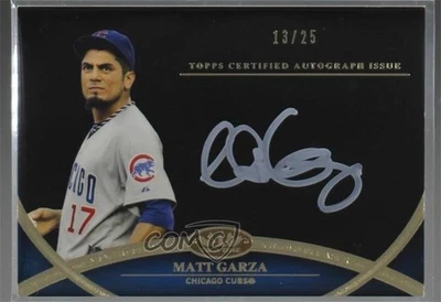 2012 Topps Tier One Crowd-Pleaser Auto White Ink /25 Matt Garza #CPA-MGA Auto - Image 1 of 2
