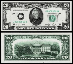 1950 $20 DOLLAR  FEDERAL RESERVE NOTE~KANSAS CITY ~ CRISP UNCIRCULATED - Picture 1 of 1