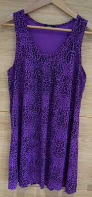 TOP ESTAMPADO ANIMAL CUELLO REDONDO SIN MANGAS HOLGADO TALLA UK 16 EU 44 D2 Foto 1 de 2