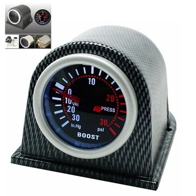 Car Turbo Boost Gauge Meter PSI Pressure Gauges Smoke Lens LED Digital Pointer - Image 1 of 4
