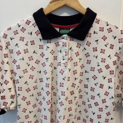Vintage 90s Northern Spirit Golf Polo Shirt Mens M All Over Golf Tee Print - Imagem 1 de 4