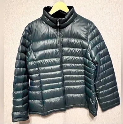 Abrigo chaqueta acolchada de plumón para mujer Calvin Klein talla XL verde empaquetable cremallera ligera Foto 1 de 4