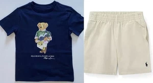 NWT, Boys Ralph Lauren Set of 2. Polo Bear T-Shirt + Shorts. Size 6. Eu 116 - Picture 1 of 3