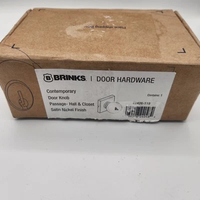 Juego de perillas de puerta de paso Brinks E2426 Mendocino armario de pasillo de níquel Foto 1 de 3