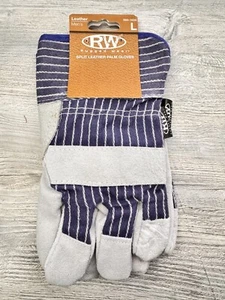 RW Rugged Wear Men's (Large) Split Leather Palm Leather Work Gloves - Picture 1 of 2