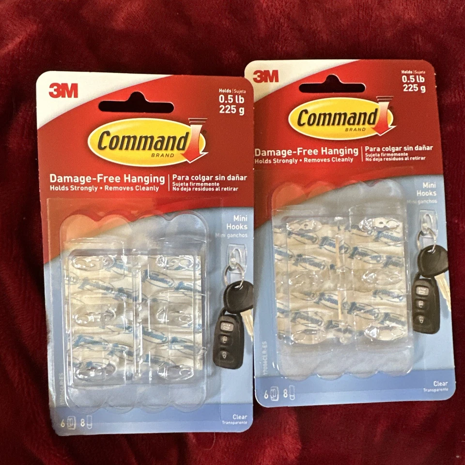Command Damage Free Hanging Mini Hooks Clear 17006CLR - 2 Pack - Image 1 of 1