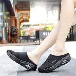 Mesh Orthopedic Diabetic Walking Shoes Air Cushion Slip-On Slippers - Picture 1 of 14
