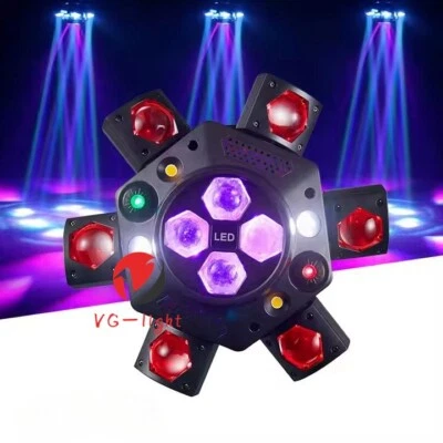 6head LED Colorful Moving Head Laser Lights Dj Disco Sound Flashing Stage Light - Image 1 of 4