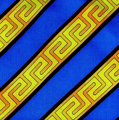 Men's Pocket Square Handkerchief Rush Limbaugh wedding Greek Key Silk Blue Hanky - Image 1 of 3