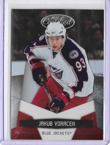2010-11 Panini Certified Jakub Voracek Platinum Red Parallel 813/999 Blue Jacket