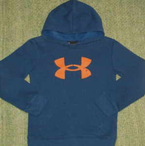 UNDER ARMOUR Hoodie Boys Size 7 BIG Logo Hooded Sweatshirt