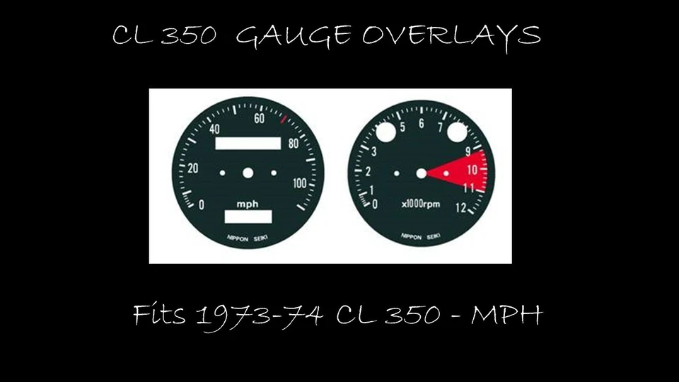 Honda CL350 CL 350 Velocímetro Tacómetro Calibre Reloj Superposición Calcomanía 73-74 Foto 1 de 1