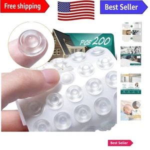 200 Pack Clear Cabinet Door Bumpers Self-Adhesive Pads - Durable Sound-Dampen... - Picture 1 of 9