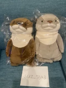Mochi KawaUso Otter L Size Grey Brown set Plush Doll Stuffed Toy New Japan - Picture 1 of 7