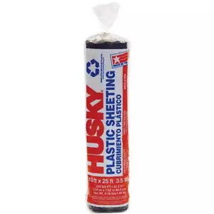Husky 3.5 Mil 10 ft. x 25 ft. Black Plastic Sheeting - Picture 1 of 7