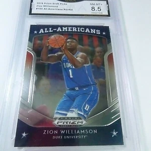 ZION WILLIAMSON PELICANS 2019 PRIZM DRAFT PICKS ALL-AMERICANS RC #100 GRADED 8.5 - Picture 1 of 2