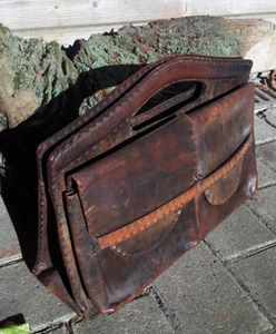 alte braune coole büffel ledertasche handtasche gypsy style braun John Endwell - Bild 1 von 9