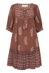 Mini Vestido Daughters Of India Mishka en Avellana Talla XS - Imagen 1 de 7