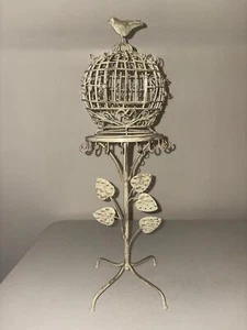 Vintage Metal Shabby Bird Cage Jewelry Holder - Picture 1 of 2
