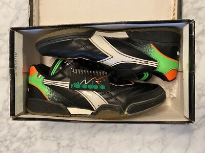 Diadora Genova Indoor Soccer Shoes Men’s Size 12 Black Brand New In Box Italy - Image 1 of 4