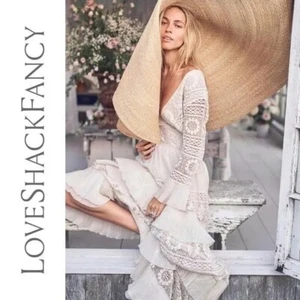 Free People Sold Out Love Shack Fancy Lennon Bridal Dress NWT 2 Lace Boho Floral - Picture 1 of 6