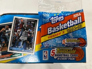 1992-93 Topps Basketball Series 2 Jumbo Pack w/5 Gold Cards 41 Total - Shaq RC? - Picture 1 of 4