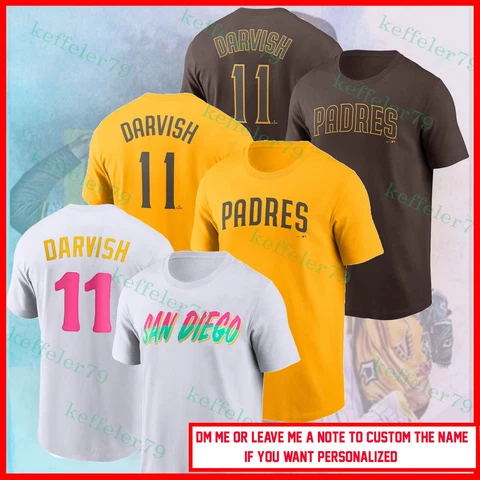 HO!!! NEW Yu Darvish #11 San Diego Padres Baseball Player Name & Number T shirt Cover