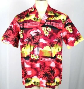 Aloha Republic Hawaii Bright Floral Hawaiian Mens Button Up Shirt Sz Large - NWT - Picture 1 of 4