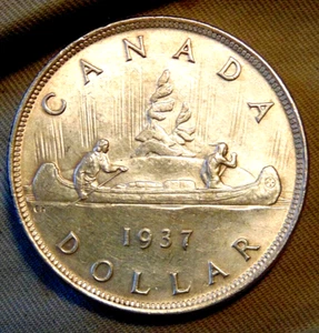 CANADA 1937 SILVER DOLLAR UNC - Picture 1 of 4