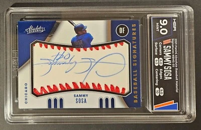 Sammy Sosa 2021 Panini Absolute Material Signatures /50 * HGA Mint 9 Auto 10 * - Image 1 of 3