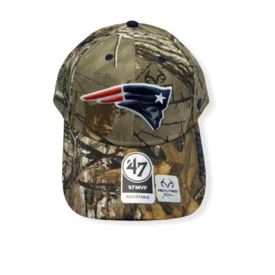 ’47 '47 New England Patriots MVP Realtree Camo Frost Adjustable Strap Hat Cap