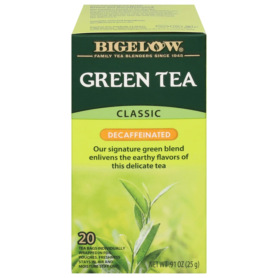 Bigelow Decaffeinated Green Tea 20 Bag -pack of 6