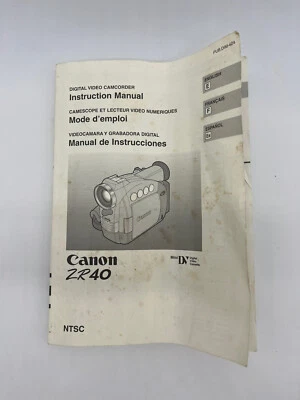 Canon ZR40 Mini DV Camcorder Manual Only - Image 1 of 2
