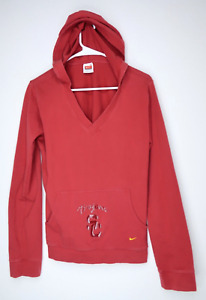 Nike USC Trojans Womens Size Medium V Neck Pullover Hoodie Red Stretch EUC
