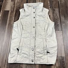 Columbia Vest Womens Small Ivory Button Down Sleeveless Outdoors Casual 