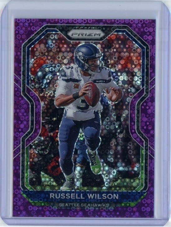 RUSSELL WILSON 2020 Panini Prizm No Huddle PURPLE #294 Seahawks BRONCOS 26/35