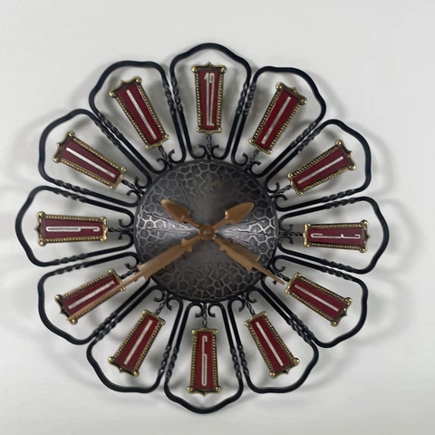 Vintage Vedette Wall Clock Made In France Gothic Style Quartz Battery Powered Cover
