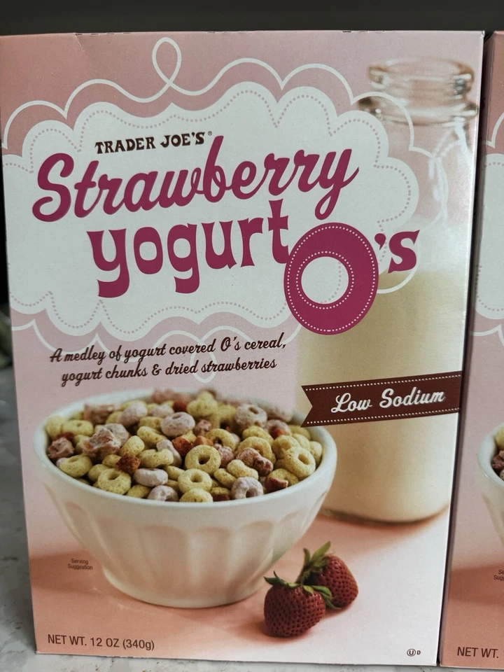 Trader Joe’s Strawberry Yogurt O’s Cereal Low Sodium 12oz 340g (2 Boxes) - Image 1 of 3