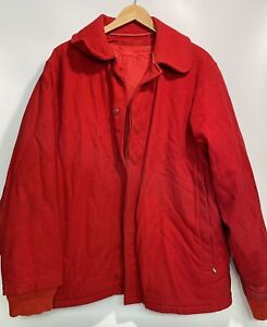 Woolrich Jacket Wool Hunting USA Men’s Size 44 Solid Bright Red Layered Vintage