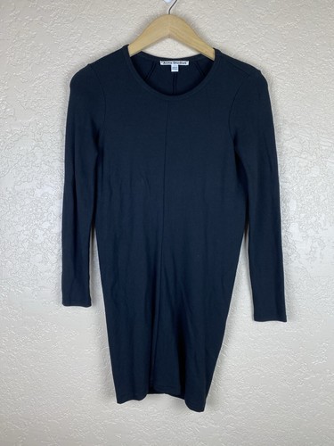 Acne Studios S T Shirt Vestito Mini Nero Maglia Manica Lunga