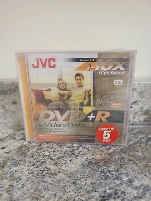 JVC DVD+R 120 Minute 4.7 GB Single Sided Recordable Disc For Video/Data 5-PK BNS - Image 1 of 2