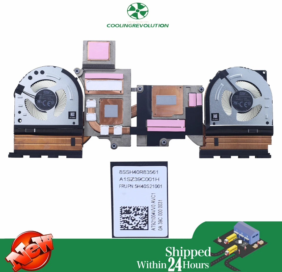 Laptop CPU GPU Heat sink Fan for LENOVO LOQ 15IRX9 15IAX9 5H40S21000 5H40S21001 - Image 1 of 2