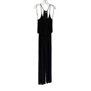 Glow Passion Black Halter Style Spaghetti Strap Blouson Jumpsuit Large - Picture 1 of 7