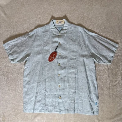 Tommy Bahama Men's Island Style Light Blue Embroidery Button Front Shirt Size XL - Image 1 of 4