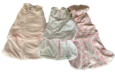 THREE Halo Baby Size NB/S Fleece Sleep Sack Swaddle Blanket Wrap set - Image 1 of 4