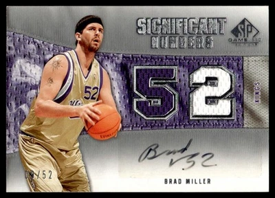 2007-08 SP Juego Usado Números Significantes Autógrafo Brad Miller Automático 09/52 Foto 1 de 2