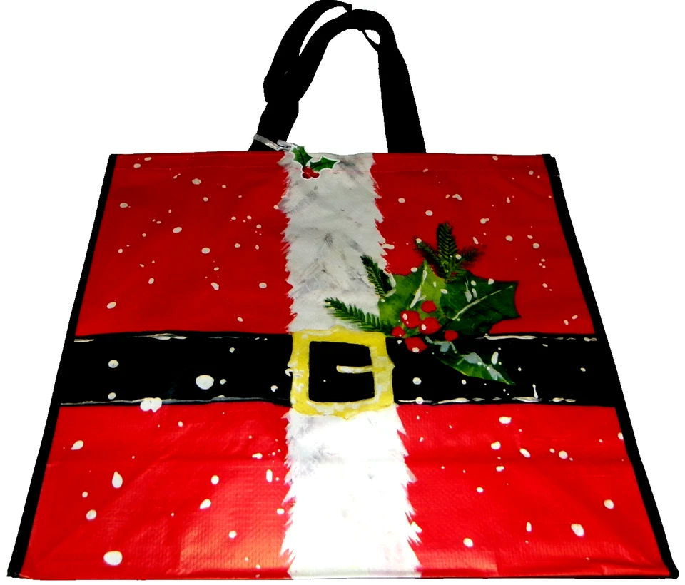 HOMEGOOD'S CHRISTMAS~Reusable Tote Bag ~ 20" X 18" X 8" ~ SANTA'S BELT